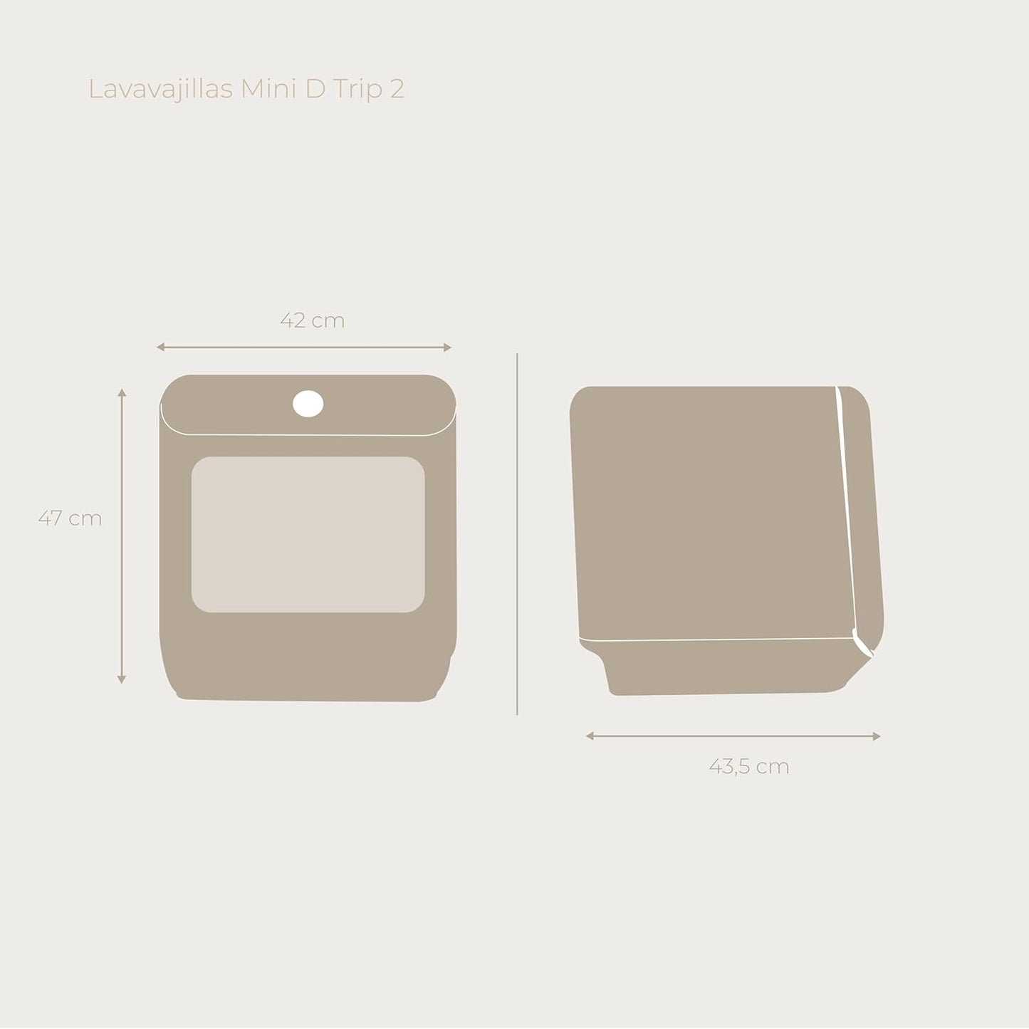 EVVO Lave-Vaisselle Petit, Taille Compacte Et Sans Installation, Pour Bureau Ou Comptoir, 2 Services, 6 Pogrammes, Séchage Supplémentaire, Programme ECO, Programme Automatique, Programmable, Mini D