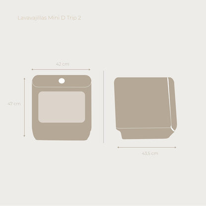 EVVO Lave-Vaisselle Petit, Taille Compacte Et Sans Installation, Pour Bureau Ou Comptoir, 2 Services, 6 Pogrammes, Séchage Supplémentaire, Programme ECO, Programme Automatique, Programmable, Mini D