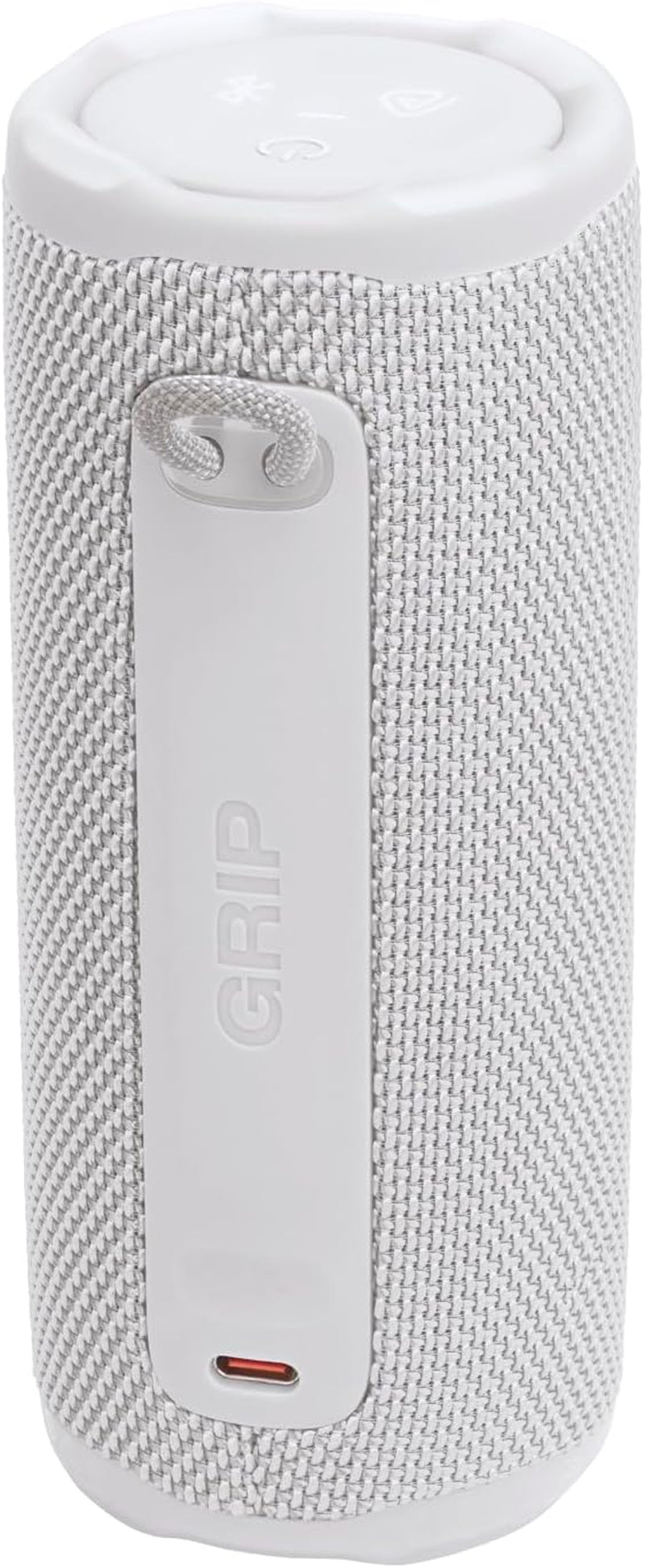 Grip, Enceinte Bluetooth Compacte, Blanc | AI Sound Boost, Étanchéité IP68, Éclairage D’Ambiance, 14 H D’Autonomie, Connexion Multi-Enceintes Auracast, App  Portable