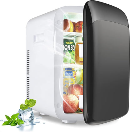 Mini Réfrigérateur 15L Portable Pour Utilisation Ménager Automobile, Mini Frigo Réfrigerateur 1 Porte Avec Refroidissement Chauffage Pour Toutes Saisons (Black)