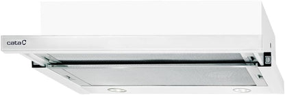 Modèle TF 2003 GWH Extraction | Hotte Aspirante Cuisine 390 M3/H-150 M3/H | Finition En Verre Blanc | [Classe D'Efficacité Énergétique C ], 57 Décibels, 2 Vitesses, 60 X 44 X 18 Cm