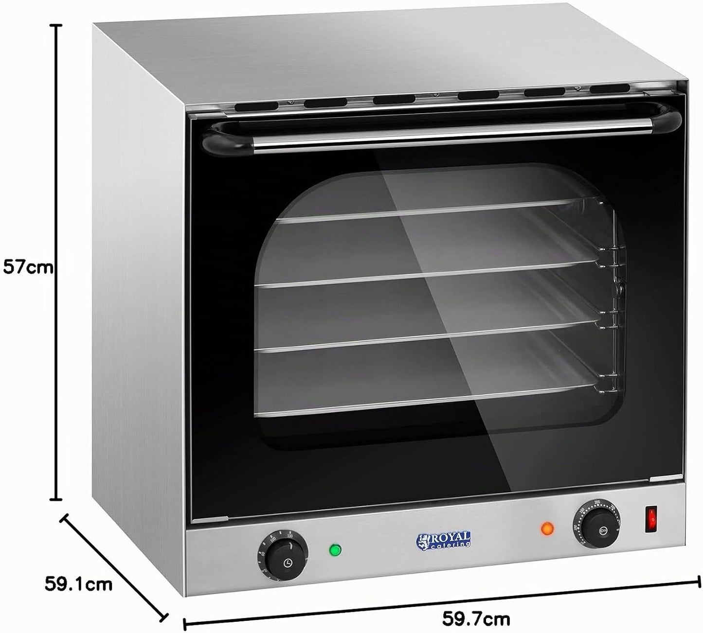 Four À Convection Professionnel Combiné Vapeur Chaleur Tournante Électrique RCCO-2.0 (2 400 W, Minuterie, 4 Plaques)