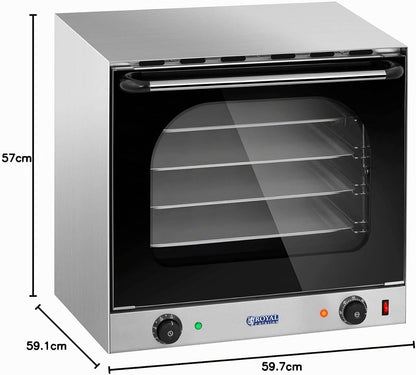 Four À Convection Professionnel Combiné Vapeur Chaleur Tournante Électrique RCCO-2.0 (2 400 W, Minuterie, 4 Plaques)