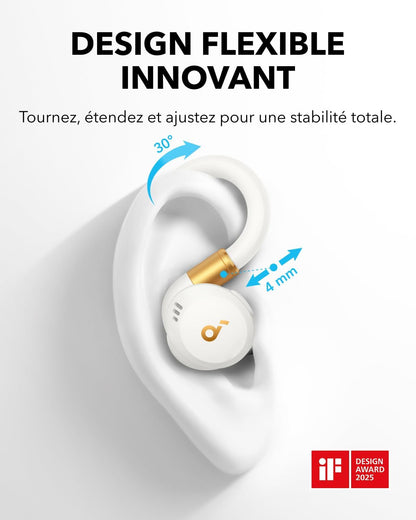 Par Anker Sport X20 Écouteurs Bluetooth Sans Fil Avec ANC | Écouteurs Sport, Crochets Rotatifs Et Extensibles, Suppression Du Bruit, Étanchéité IP68, Longue Durée De Vie
