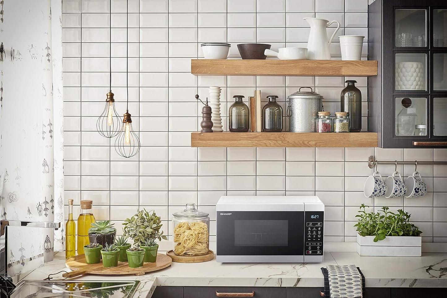 + Gril, YC-MG02EW, Four Micro Ondes, 20 Litres Commandes Numériques Comptoir, Blanc
