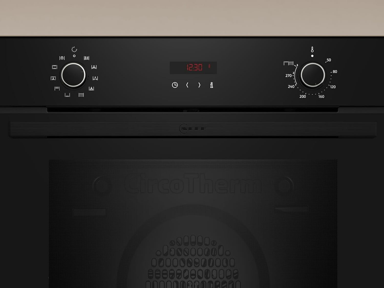 Neff B2CCG6AK0 N30 EEK: a Einbaubackofen, 60 Cm Breit, 71 L, Pyrolytisch+Hydrolytisch, Led-Display, Grill, Circotherm, Kindersicherung, Schwarz