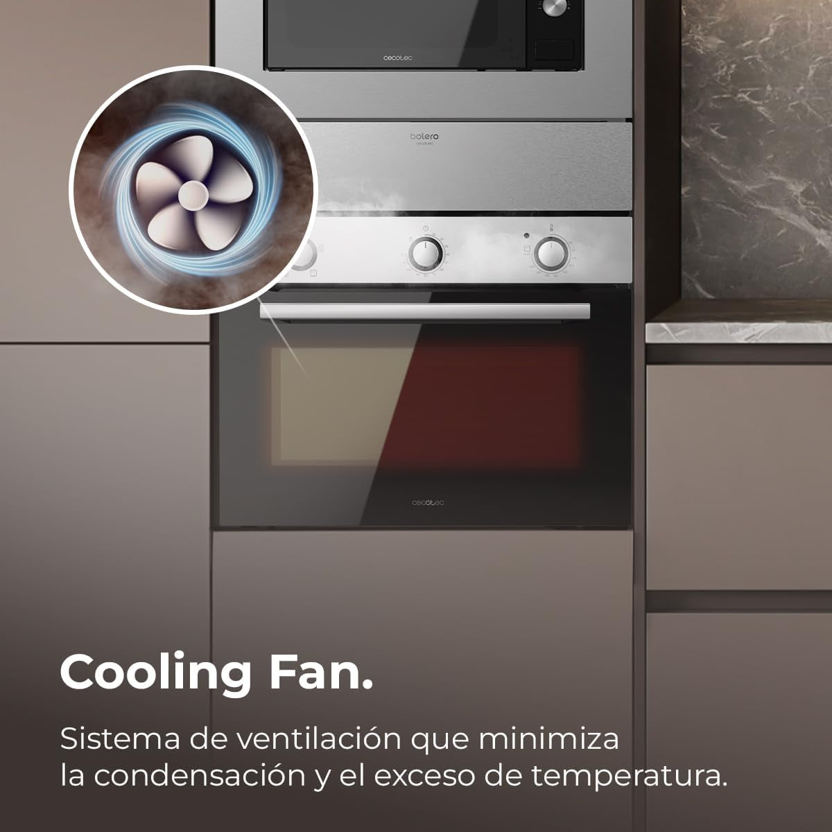 Four Encastrable 45 Cm Bolero Hexa C134500 Inox A. 2600W, Capacité De 56L, Faible Consommation, 4 Fonctions, Minuterie, Nettoyage À La Vapeur, Cuisson À La Vapeur