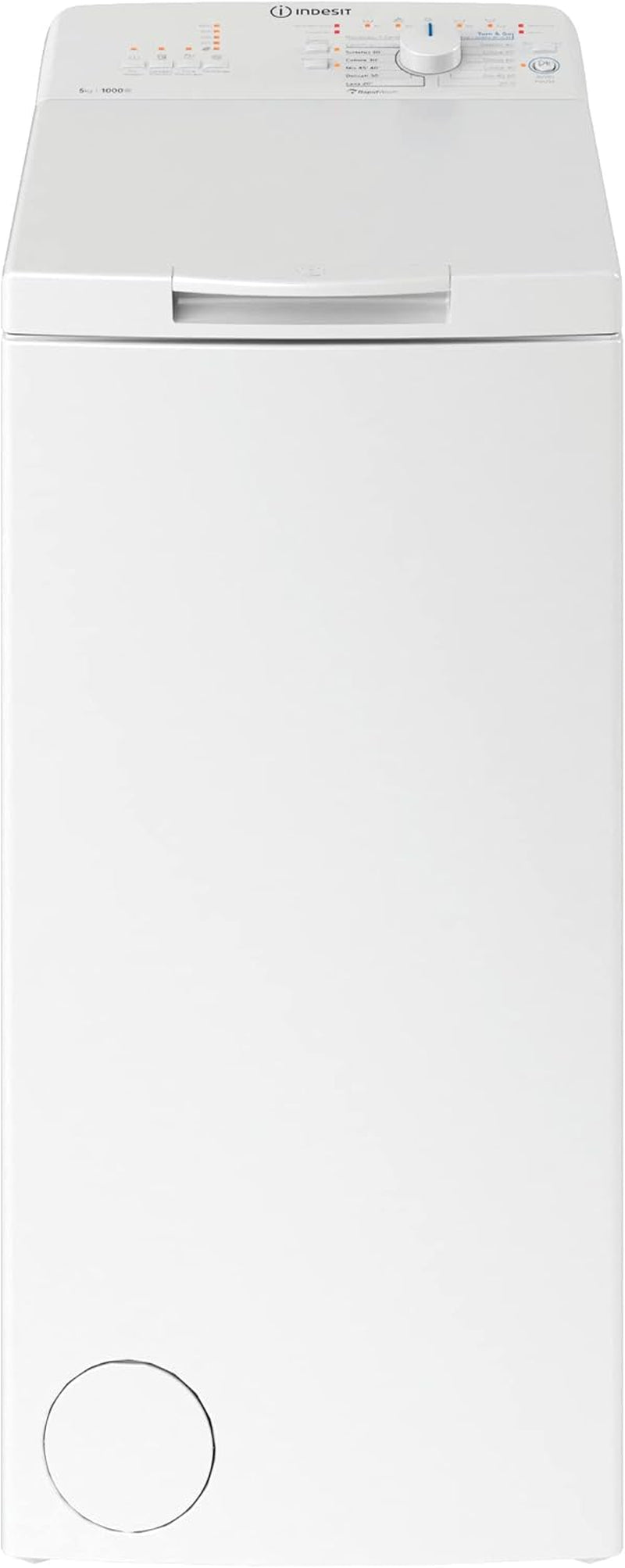 Indesit BTW L50300 IT/N - Machine À Laver Chargée Par Le Haut 5 Kg Libre Installation. Centrifugeuse 1000 Tours Par Minute. Largeur 40,0 Cm, Profondeur 60,0 Cm, Hauteur 90,0 Cm, Classe Énergétique D