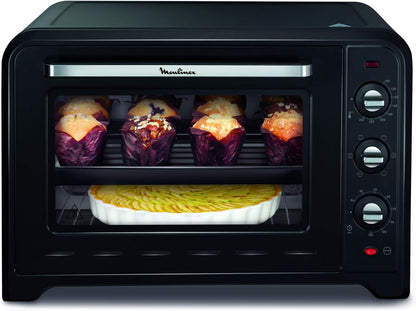 Four À Convection Électrique, 60 L, 2200 W, Thermostat Jusqu'À 240 Degrés, 7 Modes De Cuisson, Pain, Pizza, Tartes, Pâtisseries, Optimo, Noir YY2917FB