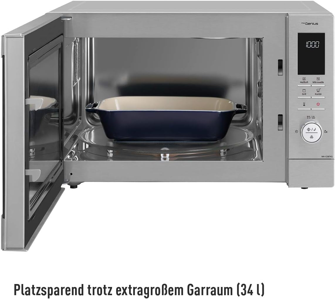 NN-CD87KSGTG Micro-Ondes Combiné Et Gril, Version Allemande, Mode D'Emploi Et Touches En Allemand Argenté