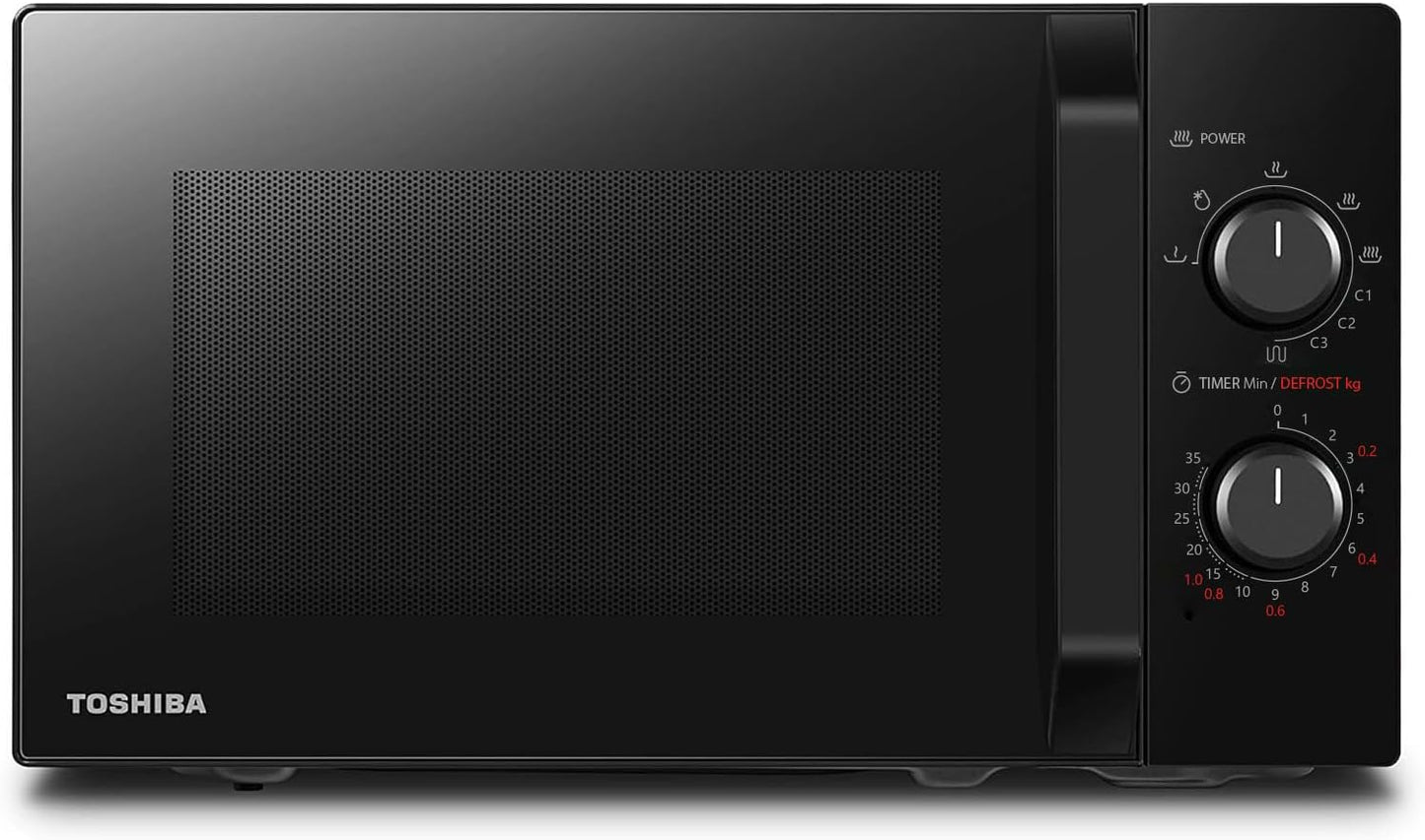 MW2-MG20P(BK) 3-En-1 Four Micro-Ondes Grill Combiné, 20 L, 5 Niveaux De Puissance Réglables, Minuteur, 800 W, Grill 1000 W, Noir