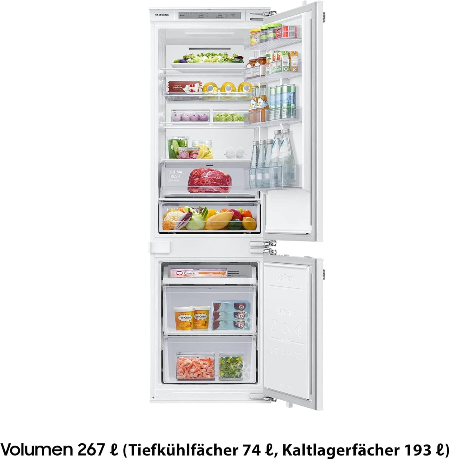 BRB2G615FWW/EG Réfrigérateur-Congélateur Intégré (Placement) 267 L F Blanc
