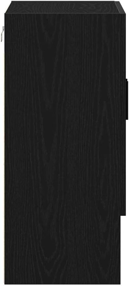 Meuble Mural 60 X 31 X 70 Cm Bois D'Ingénierie Chêne Noir | T'As Largement De La Place Pour Ranger Tes Affaires Et Garder Tout En Ordre,