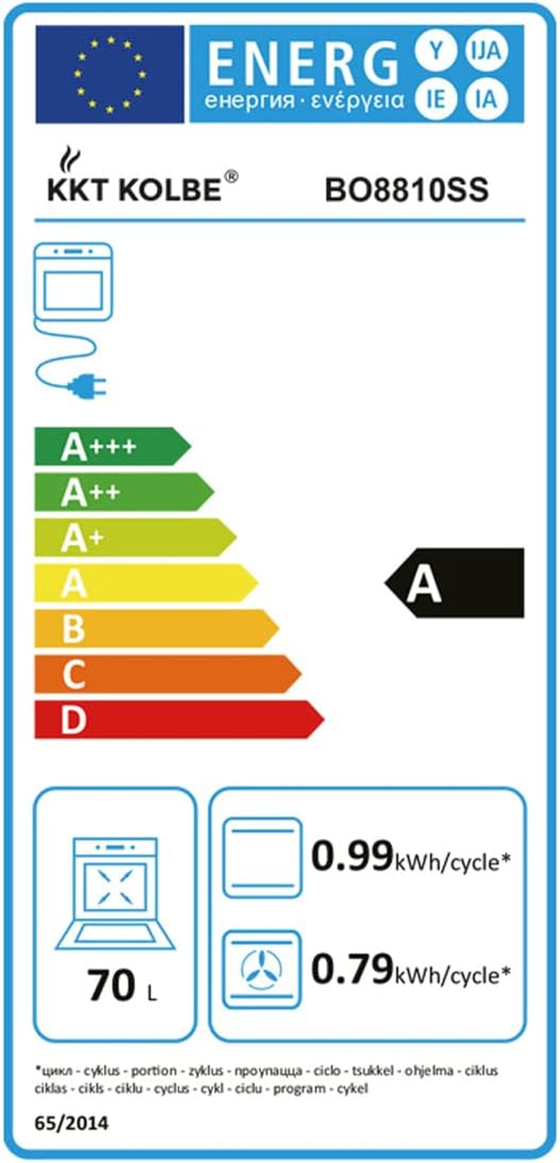 Four Encastrable 60 Cm | 70L | 3Kw | Air Chaud | Tiroirs Télescopiques | Timer Automatique | Double Vitrage D'Isolation Thermique | BO8810SS