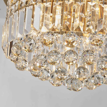 Saint Mossi Lustre En or À 9 Lumières Lustre Moderne K9 Lustre De Plafond Goutte De Pluie En Cristal Plafonnier Encastré Pour Salle À Manger, Chambre, Salon, H50Cm X D50 Cm