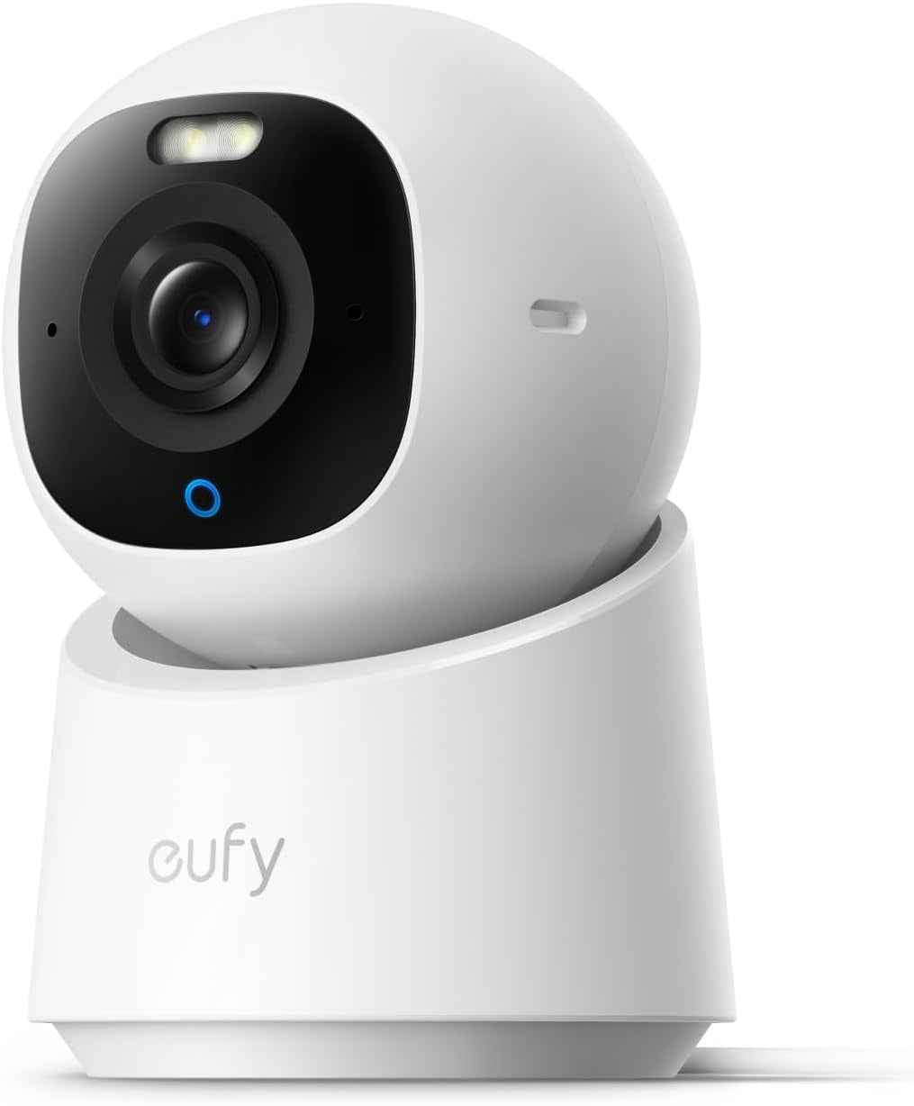 Eufy E30 4K Caméra Intérieure, Caméra De Surveillance Intérieure | Caméra Pour Bébés Et Animaux, 4K UHD, Rotation 360° Et Inclinaison, Vision Nocturne, Détection IA, Sans Frais Mensuels