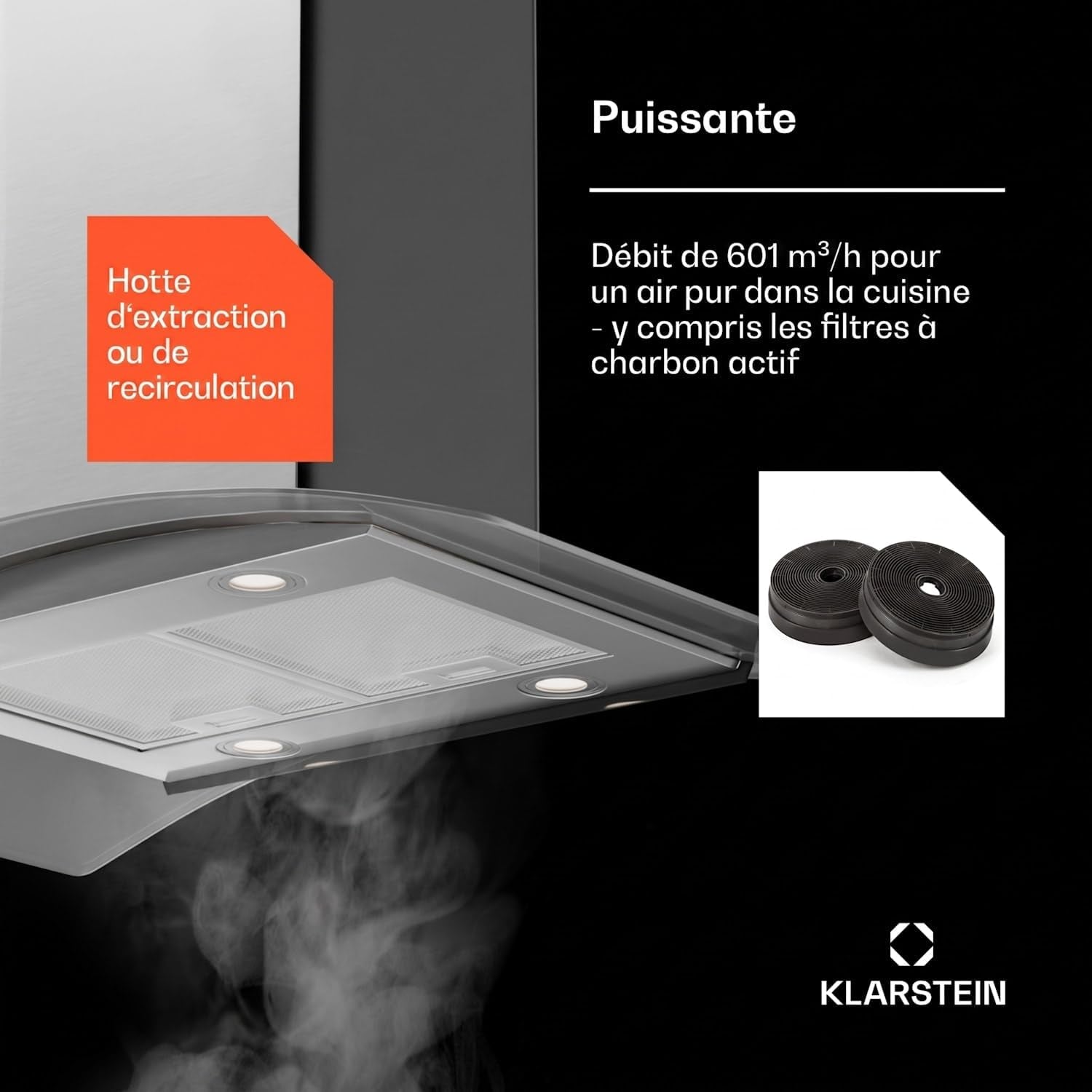 Hotte Aspirante 90 Cm, Hotte Aspirante Silencieuse, De Cuisine 90Cm Avec Lampes LED, Débit D'Air Puissant De 600 M³/H, Avec Évacuation, Filtre À Graisse En Aluminium
