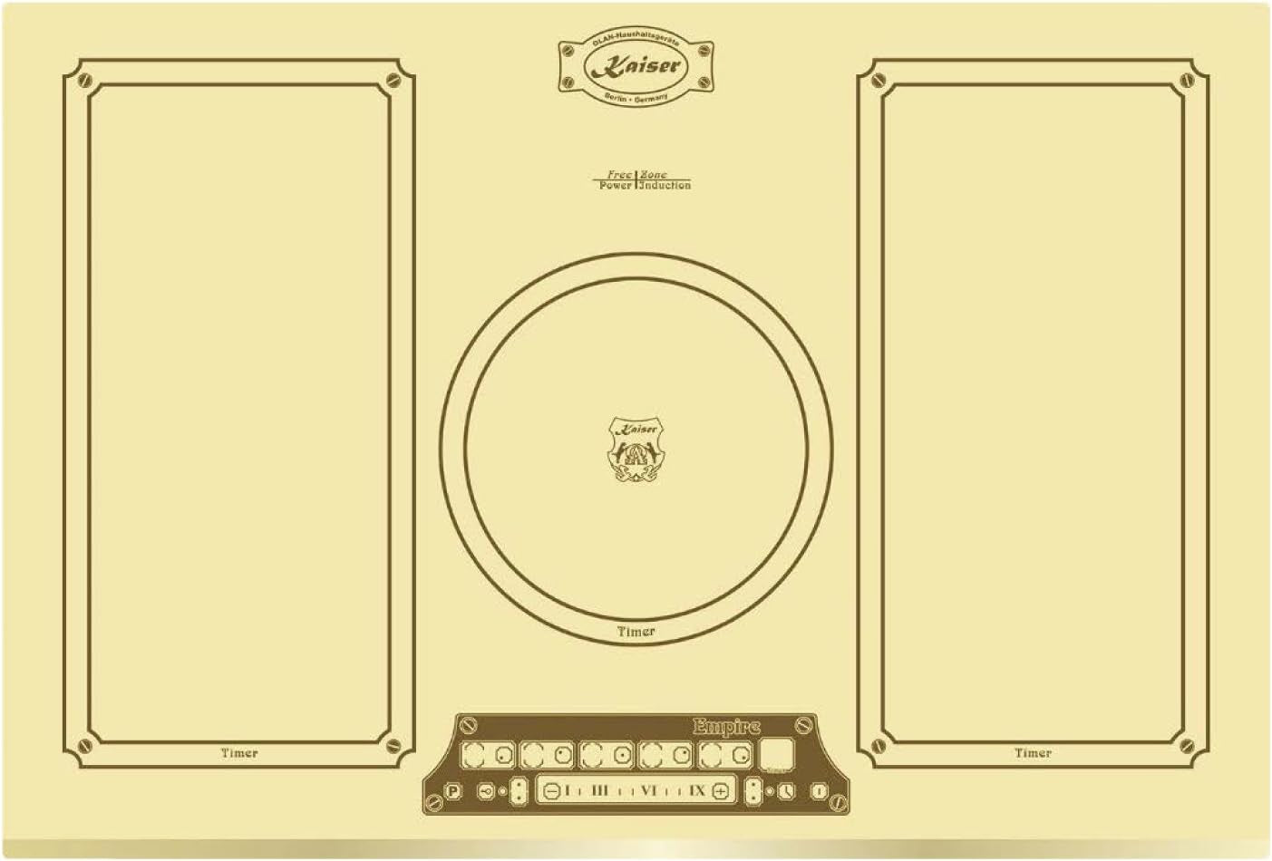 EH 6355 Elfem Four Encastré Électrique 67L + KCT 7795 Elfem Plaque De Cuisson À Induction 77 Cm - Ivory/Luxe/Rétro/8 Fonctions/Autosuffisant
