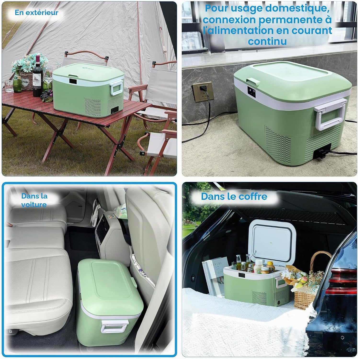 BINGI Compresseur Glacière Portable 12,8 Litres 12/24 V CC Et 230 V AC, Mini Réfrigérateur Pour Voiture, Camion, Camping, Camping-Car Et Maison