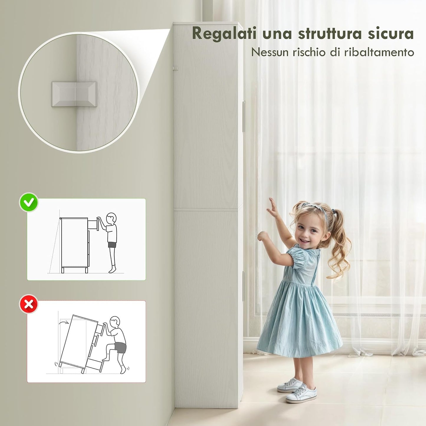Meuble De Salle De Bain Colonne Étroit 40 X 35 X 180 Cm Blanc | 2 Portes, 4 Étagères Réglables, Meuble De Rangement, Pour Salon, Toilette, Petits Espaces