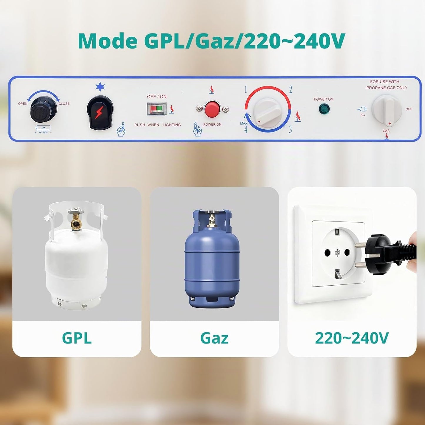 Frigo Gaz Avec Congélateur 380L, Réfrigérateur Congélateur 2 Voies Gaz/220V, Frigo Camping Gaz Pour Camping-Car, Caravane, Mobile-Home, Garage, Blanc