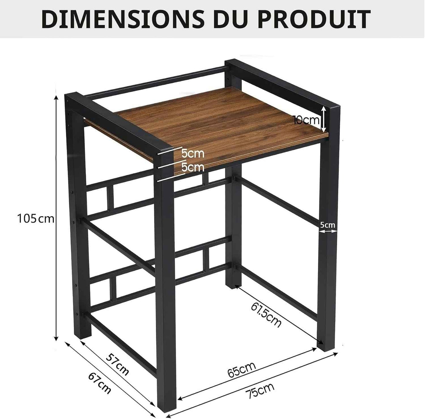 Étagère Machine À Laver, Rangement Machine a Laver Avec 3 Hauteurs Réglables, Capacité De Charge 350 Kg, Meuble De Rangement Machine a Laver Et Sèche-Linge, 75 X 67 X 105 Cm (Noir)