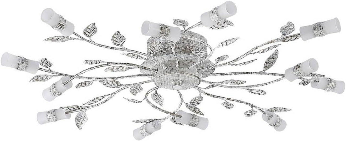 LED Plafonnier Bolonia (Traditionnel) En Bronze Métal E. A. Pour Salon & Salle À Manger (À 12 Lampes,), Eclairage Lampe Luminaire Plafond Eclerage