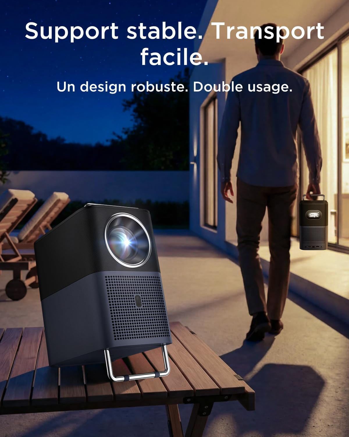A1S Vidéoprojecteur 4K Supporté, Projecteur Home Cinéma Natif 1080P, 600 ISO Lumens, Smart Google TV Intégrée, Auto Focus & Keystone, Wifi 5G, Bluetooth 5.1