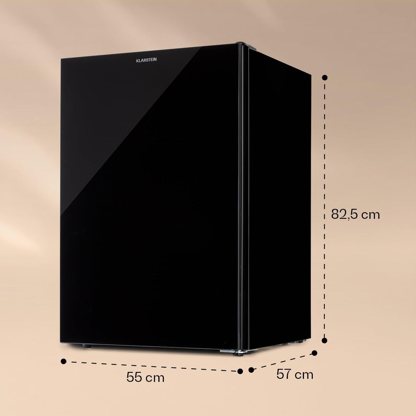 Pluto – Congélateur 1 Zone De Refroidissement, Thermostat À 5 Niveaux, 0 À -18 ° C, Avec Façade En Verre, Pieds Réglables En Hauteur, Silencieux, Volume 80 Litres - Noir