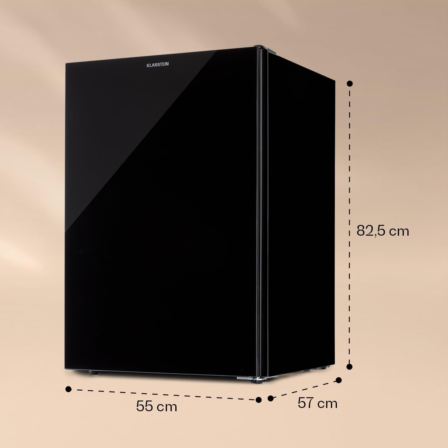 Pluto – Congélateur 1 Zone De Refroidissement, Thermostat À 5 Niveaux, 0 À -18 ° C, Avec Façade En Verre, Pieds Réglables En Hauteur, Silencieux, Volume 80 Litres - Noir