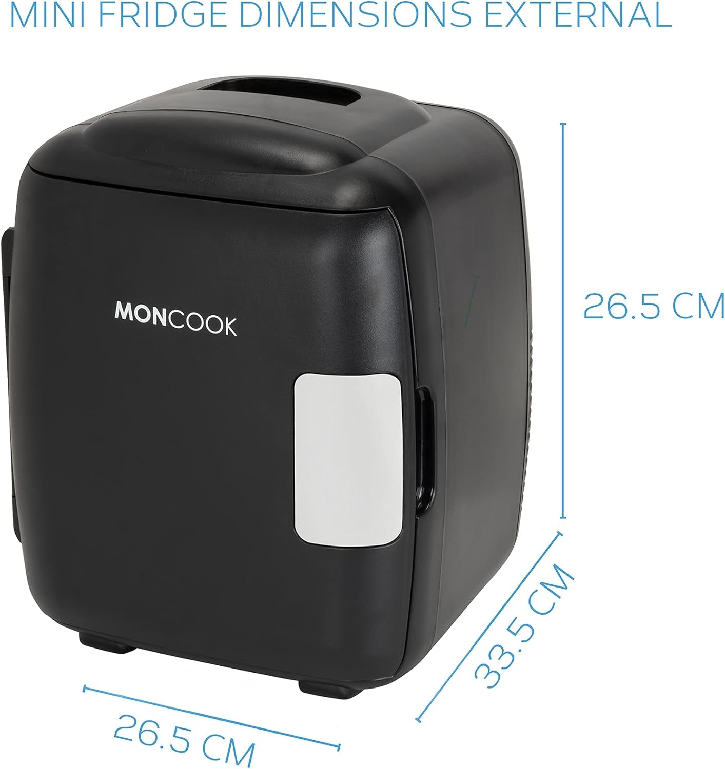 MONCOOK Mini Réfrigérateur - Mini Réfrigérateurs Portables Pour Les Soins De La Peau, La Médecine, La Nourriture Et Les Boissons - Fonction De Refroidissement Et De Réchauffement - 9L - Mono Noir