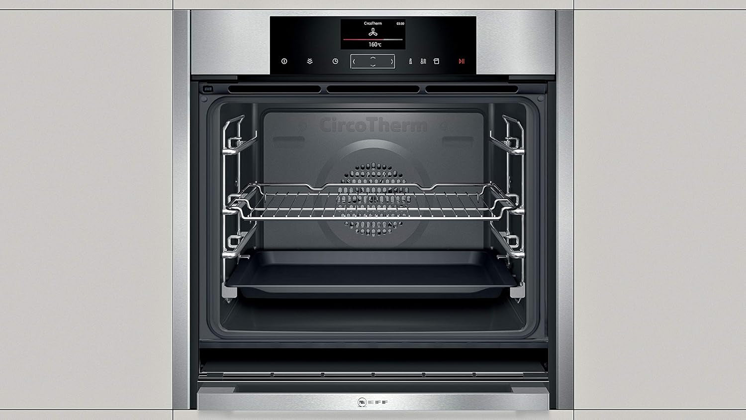 NEFF B45FS24N0 Four Vapeur Encastrable N90 / 60 Cm / 71 L/Acier Inoxydable/A+ / Slide & Hide/Fullsteam/Easyclean / 12 Modes De Fonctionnement