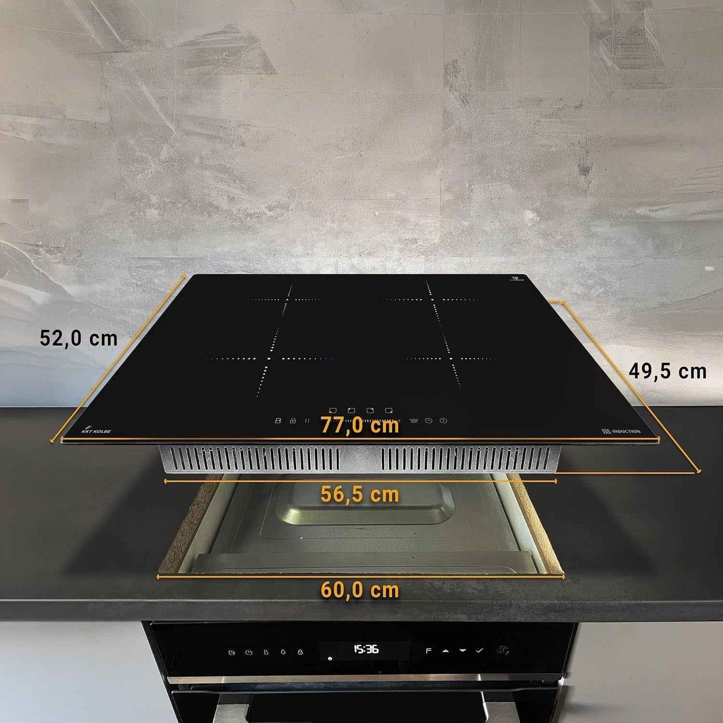 IH87704RL 77 Cm Induction Plate | Free-Standing Induction Plate | Frameless | 4 Zones | 9 Levels | 9 Levels | Fast Heating | Touch Slider | Shut-Off Timer