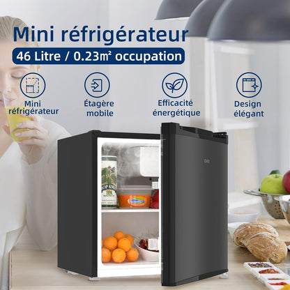 - CSD46D4 - Mini Réfrigérateur Bar 46L En Acier Inoxydable, Porte Réversible, 35Db