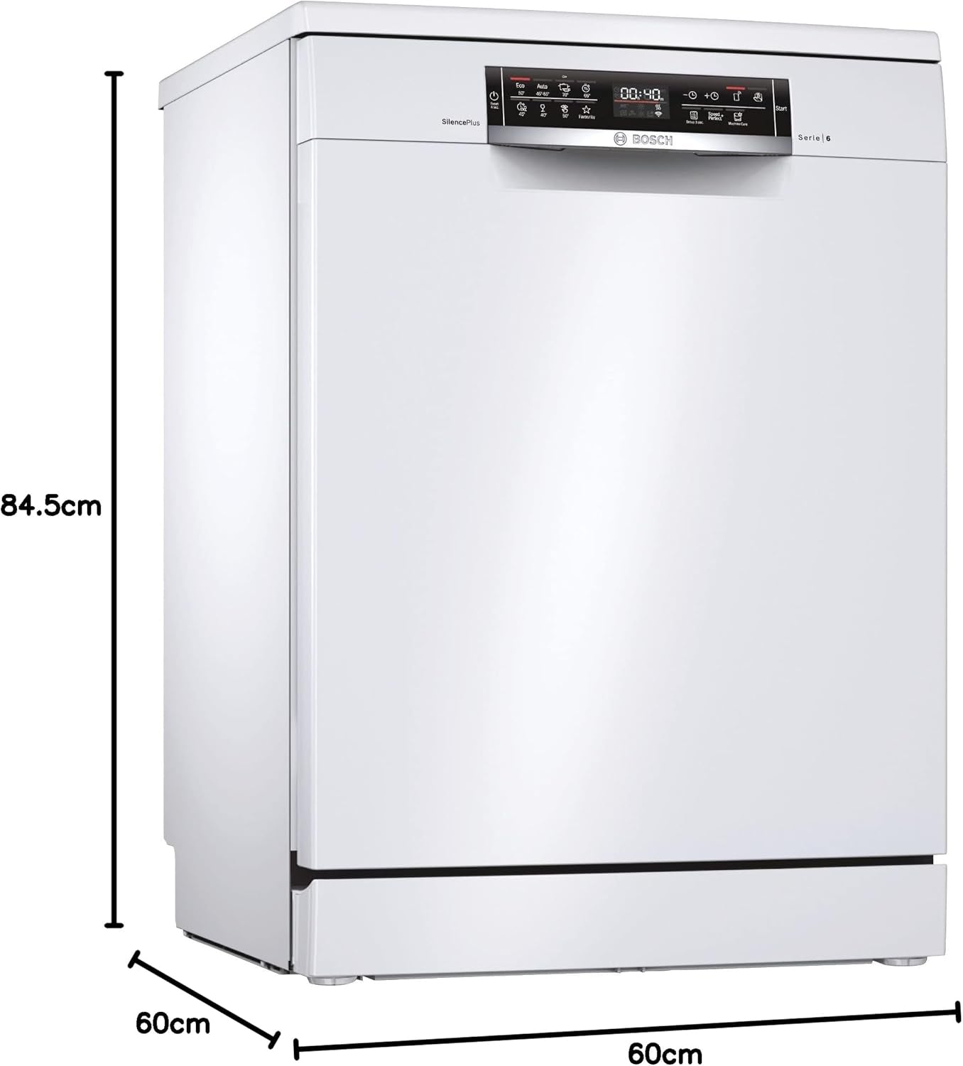 SMS6ECW93E - Série 6 - Lave-Vaisselle Pose-Libre - Home Connect - 13 Couverts - Silence plus 40 Db - Blanc