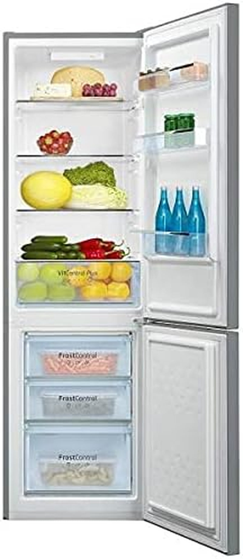 Amica KGCL 387 150 E Kühl-Gefrierkombination, 54 Cm Breit, 262 L, Automatische Abtauung, Frostcontrol, Superkühlen, Vitcontrol, Edelstahl