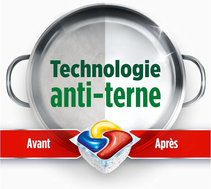 Platinum plus Tout-En-1 Pastilles Lave-Vaisselle, 59 Capsules, Citron, Technologie Anti-Terne, Nettoyage Optimal Pour Une Vaisselle Propre Comme Neuve, Redonne De L’Éclat Et Prévient Le Calcaire