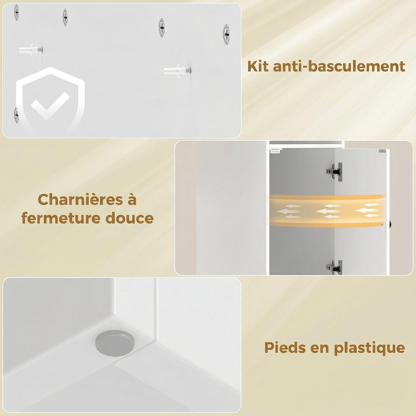 Meuble Machine À Laver Avec Compartiments 93,5 X 60 X 100 Cm Blanc | Armoire Machine a Laver, Porte À Fermeture Douce, Large Plateau, Meuble De Salle De Bain Et Buanderie