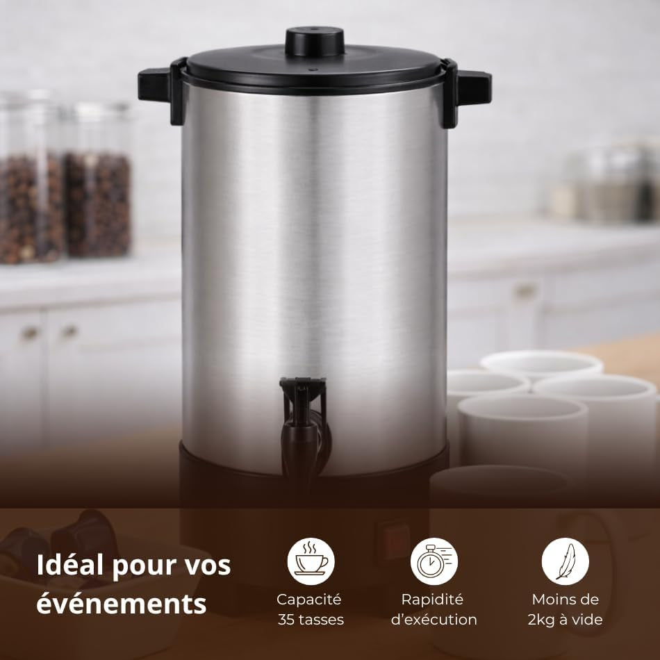 Percolateur À Café 4 Litres - 35 Tasses - Filtre Permanent