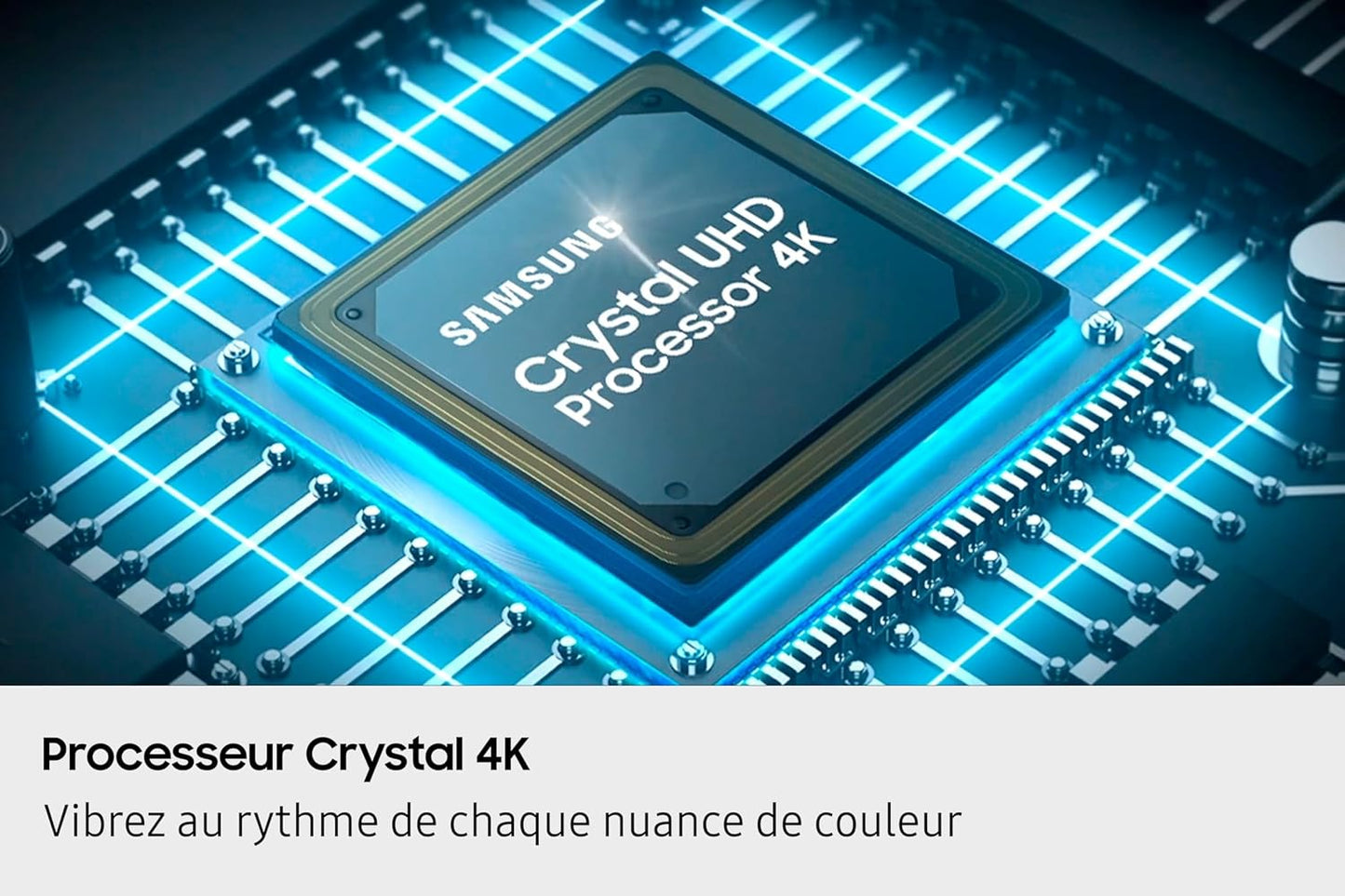 TV 85 Pouces Crystal UHD 85U8075F 4K Smart TV, Bluetooth, Wifi, Airplay, Crystal Processor 4K, HDR, Q-Symphony, Knox Security, Gaming Hub, Bixby, Applications Opérateurs Intégrées