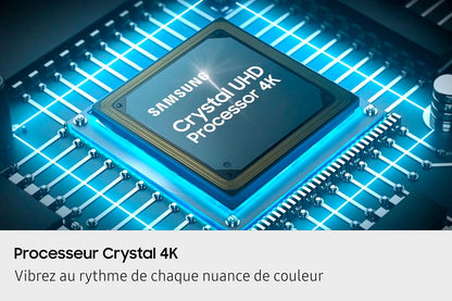 TV 85 Pouces Crystal UHD 85U8075F 4K Smart TV, Bluetooth, Wifi, Airplay, Crystal Processor 4K, HDR, Q-Symphony, Knox Security, Gaming Hub, Bixby, Applications Opérateurs Intégrées