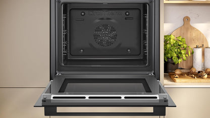 NEFF N 30 B2CCJ7HK0 Einbaubackofen, 59,5 Cm Breit, 71 L, Pyrolyse-Selbstreinigung, Mit Teleskopauszug, Mit Stoppfunktion, Circotherm, Schwarz