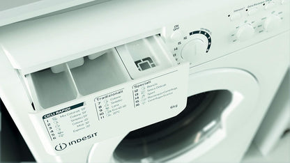 EWC 61051 W IT N - Machine À Laver 6 Kg Libre Installation, Charge Avant. Centrifugeuse 1000 Tours Par Minute - Largeur 59,5 Cm, Profondeur 51,7 Cm, Hauteur 85 Cm, Classe Énergétique F