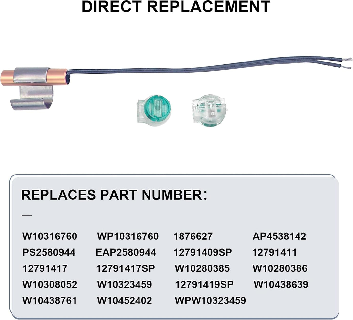 W10316760 Kit De Capteur De Thermistance Pour Réfrigérateur Remplace WP10316760 AP4538142 PS2580944 12791417 W10280385 W10308052