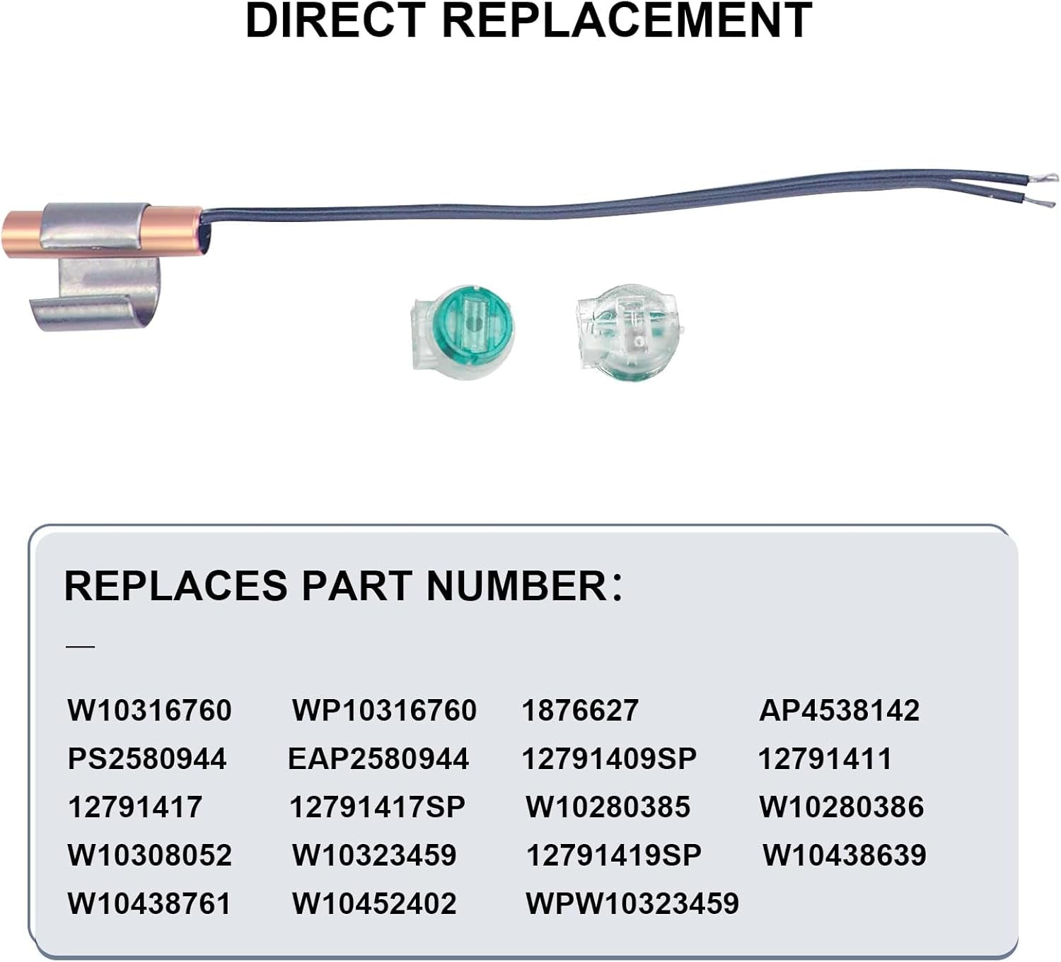 W10316760 Kit De Capteur De Thermistance Pour Réfrigérateur Remplace WP10316760 AP4538142 PS2580944 12791417 W10280385 W10308052