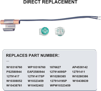 W10316760 Kit De Capteur De Thermistance Pour Réfrigérateur Remplace WP10316760 AP4538142 PS2580944 12791417 W10280385 W10308052