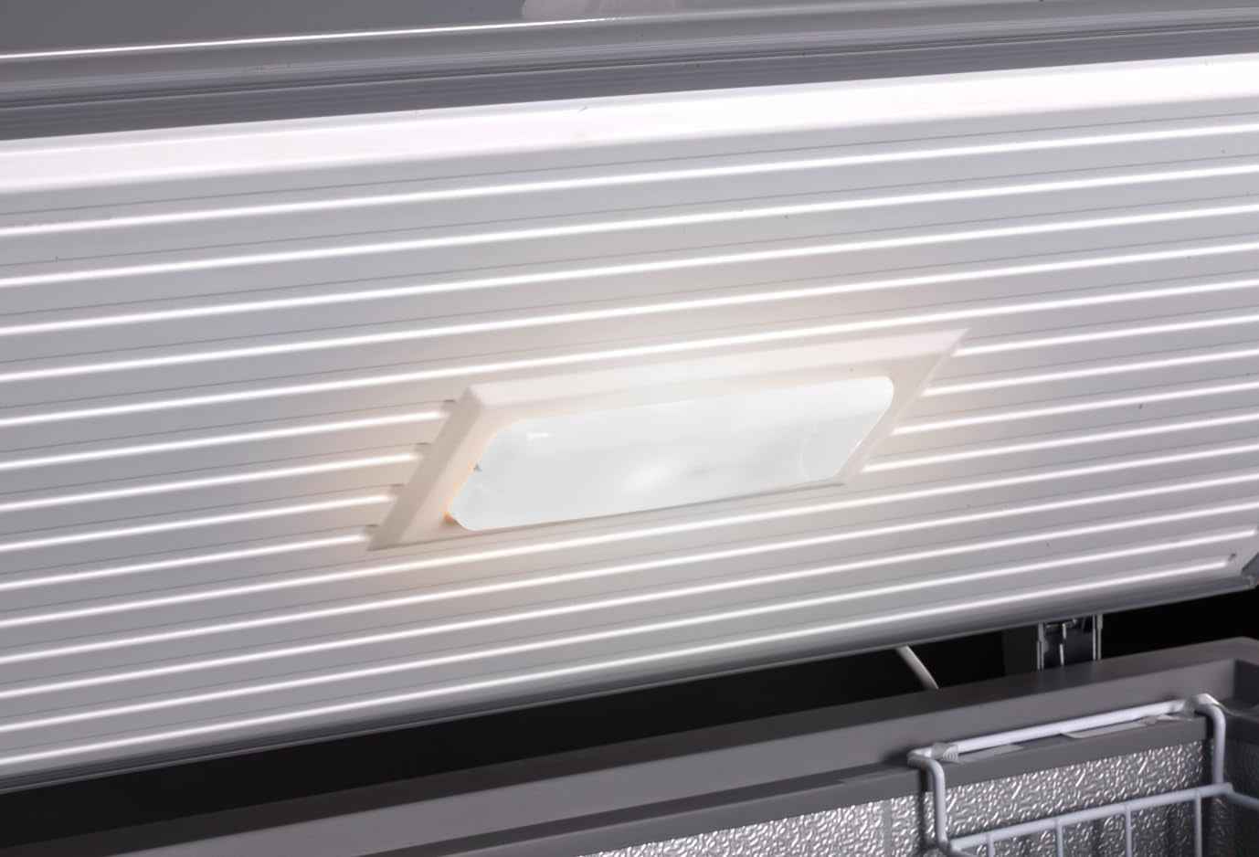 Congélateur Bahut GHF2500, Acier/Aluminium, 165 X 73.5 X 83.5 Cm, 500 L, 125 W, 2 Paniers, Éclairage LED, Avec Serrure, Blanc
