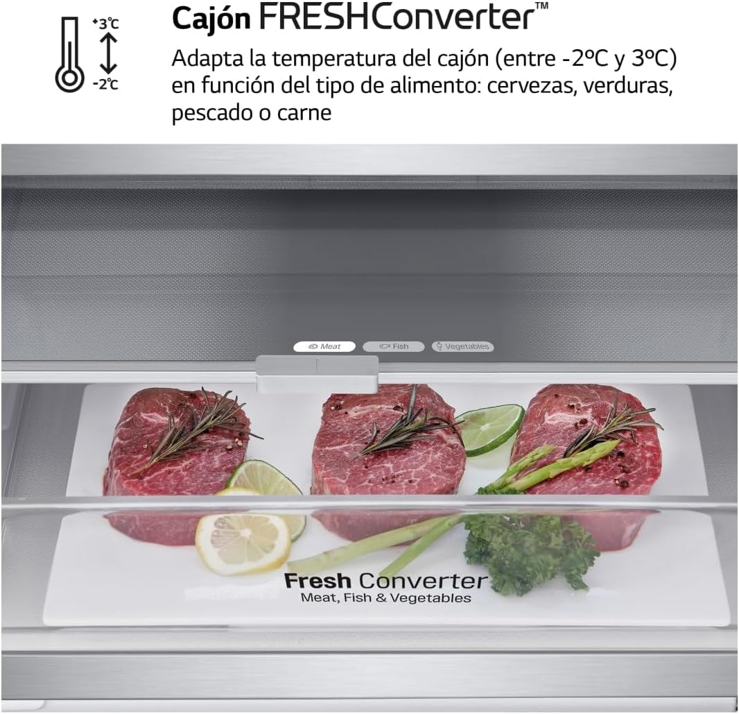GBB71PZVCN1 Réfrigérateur Combi Door Cooling+ Réfrigérateur Et Congélateur 2 Portes Série 700 Classe C Capacité 374L 1.86 Inox Anti-Traces De Doigts