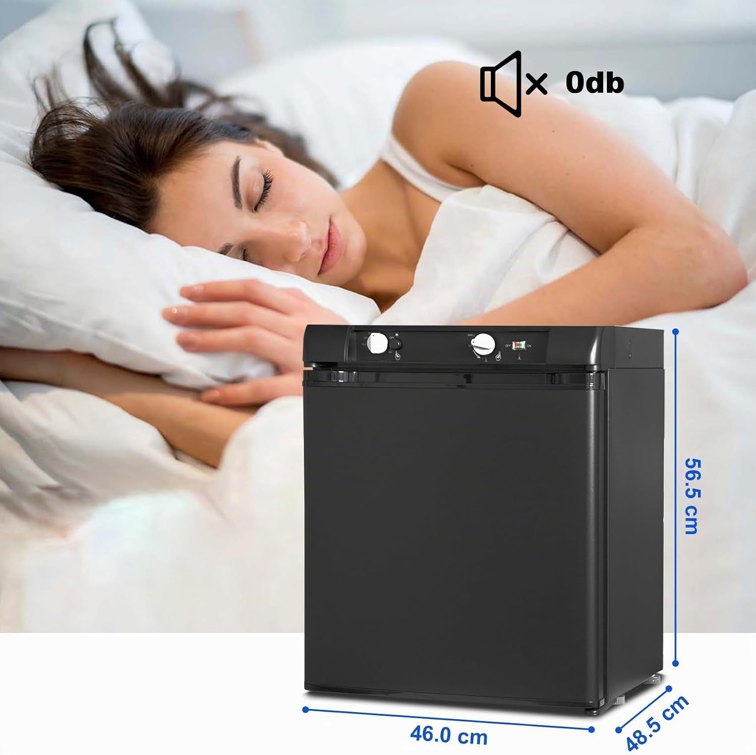Frigo Camping Car 12V 220V Gaz, 40L, Frigo Trimixte, Réfrigérateur Camping Gaz Pour Chalet Cabanon Caravane Fourgon Mobile-Home, Noir