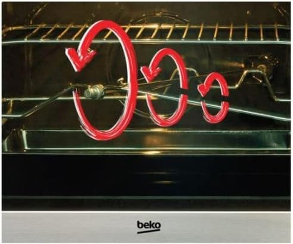 BEKO, Mini Four Posable, 50L, Multifonction Chaleur Brassée, Technologie Prochef, Catalyse De Fond, Noir, Boutons Chromés, 7 Fonctions, 2400W, 180°C, Tournebroche, Eclairage Intérieur